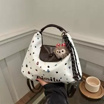 Women s bag 2025 winter cartoon love leisure large capacity personality beautiful underarm tote bag
