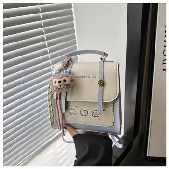 Women s Bag, All-Matching Cute Style Small Bag, Lightweight Junior High School College Student Backpack, Student Party Blue_without pendant