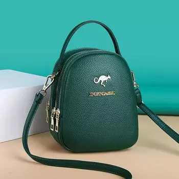 Women s Bag Authentic Leather Tactile Feel Fashion Large Capacity Women s Bag Green