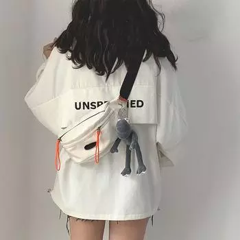 Women s Bag Crossbody Bag Women s Chest Bag Shoulder Bag Back Canvas Bag Student Dumpling Bag Sports Style белый