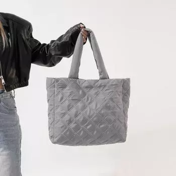 Женская сумка Вышивальная нить Сумка через плечо Большая вместимость Сумка-тоут Нишевая мода Сумка под мышкой Тренд серый