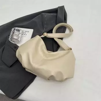 Women s Bag Fancy Niche Style Pleated Shoulder Bag Mibai without pendant