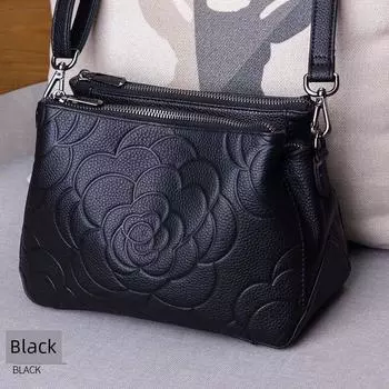 Women s Bag Fashion Embossed Shoulder Multi-Compartment Handbag Black