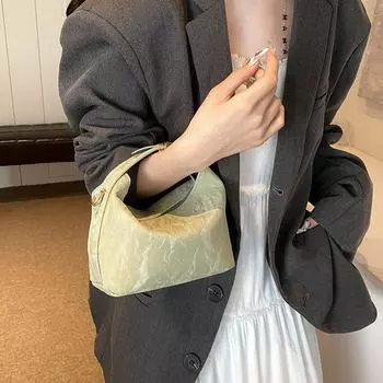 Women S Bag Fashion Shoulder Bag Personalized Simple Handbag Niche Versatile Messenger Bag Texture Lock Bag белый