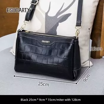 Women s Bag Fashion Shoulder Soft Leather Crossbody Bag 3024 Black