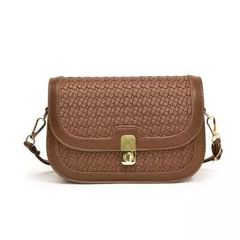 Women S Bag Fashion Small Square Bag Texture Pu Shoulder Bag Niche Versatile Messenger Bag Daily Commuter Bag коричневый