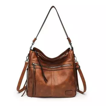 Women s Bag, Fashionable Handbag, Soft Leather Tote Bag, Single-shoulder Crossbody Bag коричневый