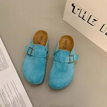 Women s bag head half slippers women s summer wear new soft retro one-pedal lazy thick-bottomed cool slippers 35