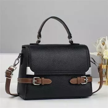 Women s bag Korean version portable small square bag new shoulder bag atmospheric simple versatile messenger bag 23*10*15cm чёрный
