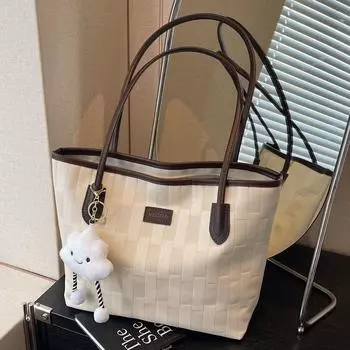 Женская сумка большой вместимости, модная, повседневная, для работы, для поездок, на плечо, премиального качества, в ретро-стиле, сумка-тоут хаки