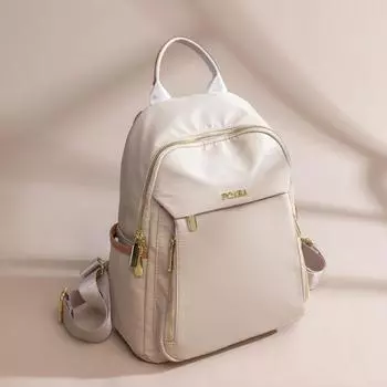 Women s Bag New Arrival Large Capacity Fancy Lightweight Oxford Cloth Backpack Trendy Fashion Waterproof Travel Bag Apricot with Brown Medium