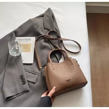 Women s bag new fashionable versatile handbag bucket bag high-end bag summer women s oblique span shoulder bag