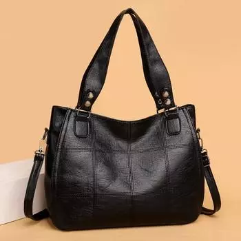 Женская сумка Новая Большая Вместимость Сумка для Женщин Среднего Возраста Корейский Стиль Стежка Вышивка Линия Одноплечевая Сумка Кроссбоди