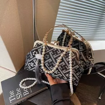 Women s bag new shoulder crossbody clip dinner bag high-end change mobile phone bag чёрный