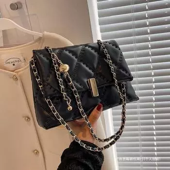 Женская сумка Niche Design Trend Fashion Texture Chain All Cross-body Small Square Bag белый