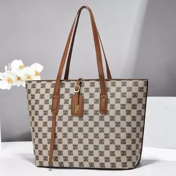 Women s bag plaid handbag fashion trend tote bag high-end shoulder messenger bag 40*14*28