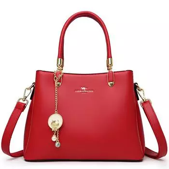 Женская сумка из мягкой кожи, повседневная модная сумка для мам, сумка через плечо, большая вместительная сумка чёрный