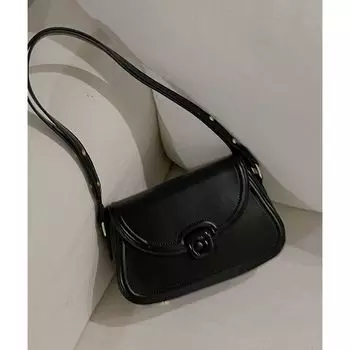 Women s Bag South Korea Special-Interest Design Easiest for Match Saddle Bag Black