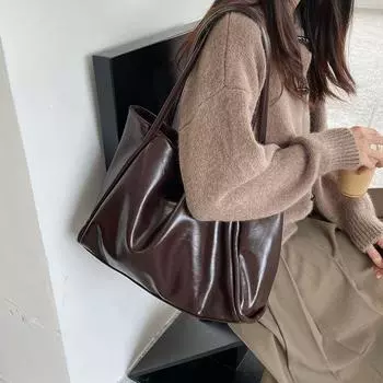 Women s Bag Special-Interest Design Versatile Handheld Underarm Bag Curry color