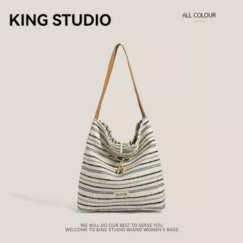 Women s Bag Stripes South Korea Embroider Hand-Carrying Shoulder Bag