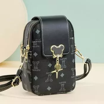 Женская сумка Вертикальная сумка для мобильного телефона Сумка через плечо для ключей Кошелек для монет кофейный