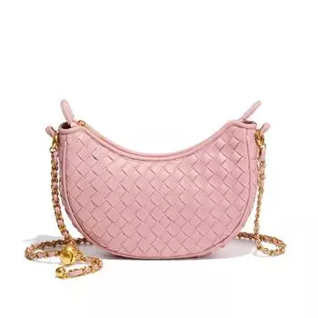 Women s Bags, Crescent-shaped Bags, Trendy Woven Single-shoulder Bags, Macaron Crescent Moon Bags, Casual Crossbody Moon Bags