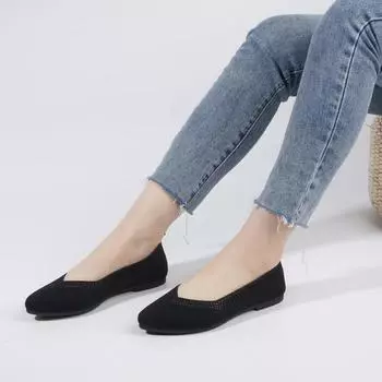 Women’s Ballet Flats Shoes Comfortable Mesh Pointed Toe Slip On Dress Shoes Breathable Spring Autumn Foam Flats Shoes 37