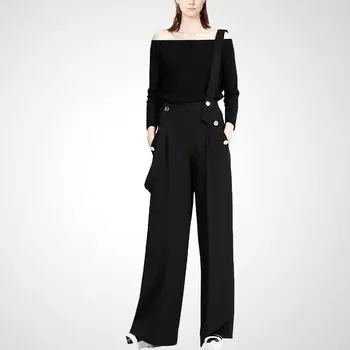 Women s Black Clothing Autumn and Winter Slimming Graceful and Fashionable Bootcut Trousers Black XL