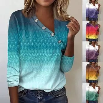 Женские блузки Нарядные повседневные сексуальные модные плиссированные футболки с воротником на пуговицах Модная одежда Туники Топы с укороченными рукавами Футболки Пуловеры L зелёный