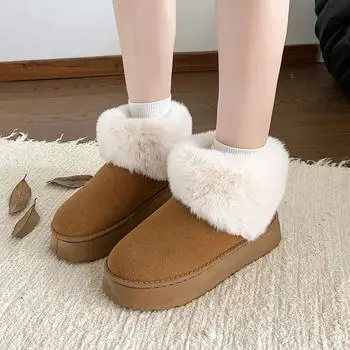 Women s Boots 2024 New Hot-selling Versatile Fashionable Winter Warm and Thickened Comfortable Boots Warm Casual Outdoor Boots 36 чёрный