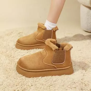 Women s Boots High-top Snow Boots Thickened Plush Warm Simple and Versatile Comfortable Cotton Shoes DLSYXD Brand Women s Boots 36 бежевый