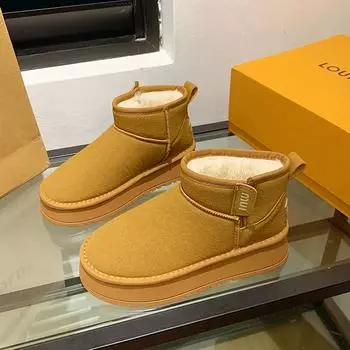 Women s Boots Winter Warm Plush Casual Comfortable 2024 Hot Sale Women Warm Flat with Non-slip Water Proof Ladies Snow Boots 35