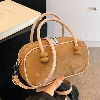 Женские сумки для боулинга из искусственной кожи Boston высококачественные сумки розовые и коричневые сумки через плечо новая мода