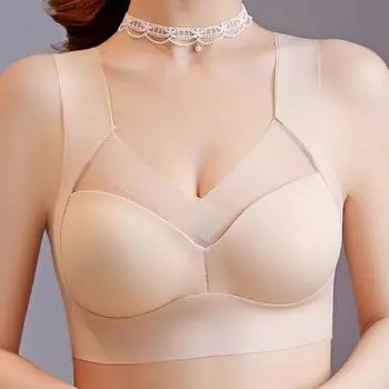 Женский бюстгальтер без стального кольца, кружевной жилет, бесшовное нижнее белье L (36/80ABC) розовый