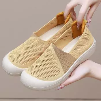 Women s Breathable Mesh Flats Shoes Soft Loafers Flats Slip on Shoes Loafer 35 чёрный