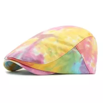 Women s British Retro Spring Summer Cap Forward Cap Men s Peaked Cap розовый/зелёный