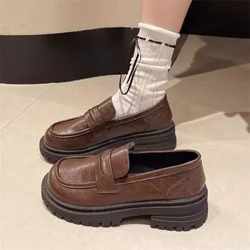 Women s British Style Small Leather Shoes 2024 Autumn New Black Thick Bottom Oxford Shoes Student College Style Mary Jane Shoes 35 чёрный