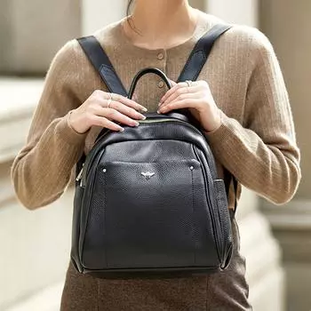 Women s Business Backpack, Top-tier Leather Bag, Commuting To Work, High-end Leather Schoolbag 27*17*31cm белый