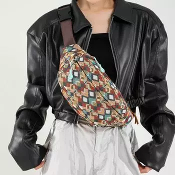 Женская холщовая сумка через плечо многофункциональная поясная сумка поясные сумки большой емкости сетчатый узор мода