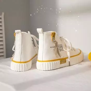 Женские парусиновые туфли Женская весенняя новая универсальная обувь Ins Модная обувь Повседневная маленькая белая обувь 35 белый