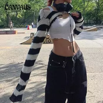 Женский кардиган в полоску, подходящий по цвету, с вырезом, прикрывающий свитер S черный белый