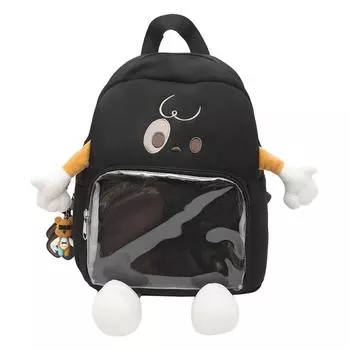 Women s Cartoon Animal Backpack Lightweight Backpack чёрный