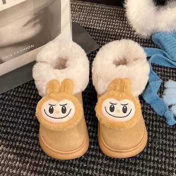 Women s cartoon winter thickened padded comfortable warm cold lightweight hiking waterproof non-slip thick sole cushioning snow boots 36/37