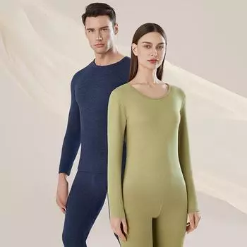 Women s Cashmere Silk Thermal Underwear - Seamless Round Neck Warm Suit for Autumn/Winter, Suitable for Couples, Men, and Women. Women s, XXL хаки