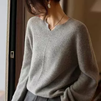 Women s cashmere sweater Qinghe cashmere 30% cashmere 70% wool autumn and winter pullover warm and fashionable F