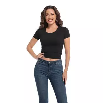 Женская повседневная блузка свободного покроя, рубашка-туника из дышащего хлопка в рабочем стиле с регулируемой посадкой XS чёрный