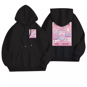 Women s Casual Fashion Halloween Printed Leisure Hooded Sweatshirt With Pockets L чёрный