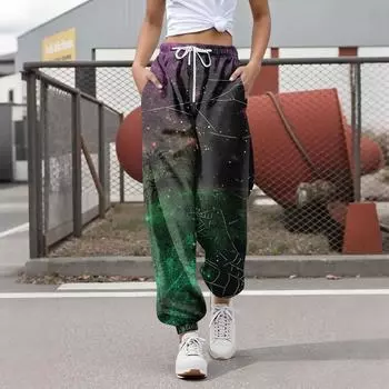 Women s Casual Fashion Halloween Printed Leisure Pants Sweatpants Trousers Drawstring Elastic Waist Drawstring Drawstring Pants L темно-зеленого