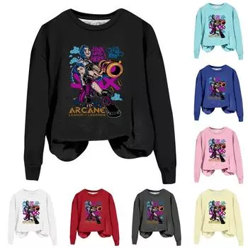 Women s Casual Fashion Print Long Sleeve Round Neck Pullover Top Blouse L бежевый