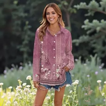 Women s Casual Fashion Tops Long Sleeve Button Loose Shirt XXL